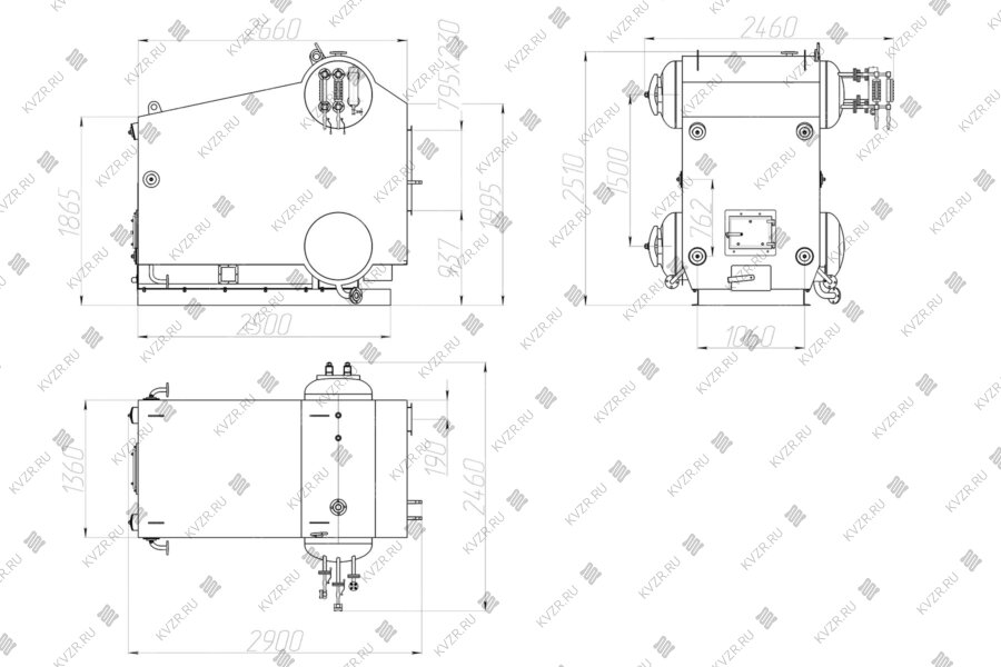 Схема парового барабанного котла